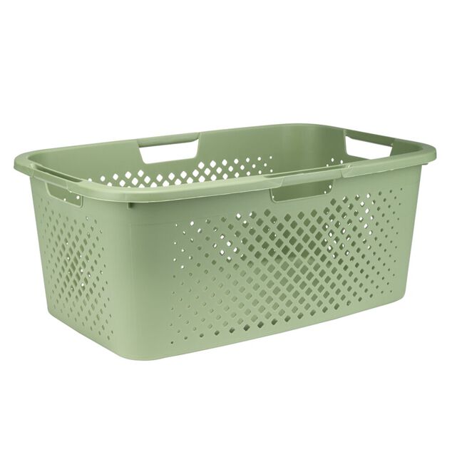 Pani&egrave;re &agrave; linge 40L plastique vert 58x38xH23,5cm