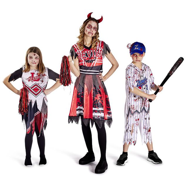 D&eacute;guisement adulte Halloween pompom girl robe et serre-t&ecirc;te - Taille L