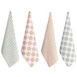 Torchon x4 polycoton imprimé 45x65cm