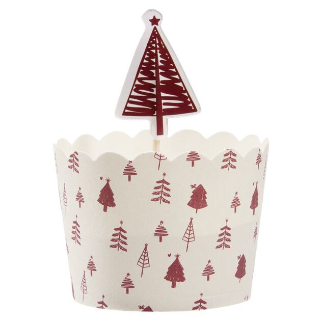 Caissette &agrave; g&acirc;teau avec d&eacute;coration x18