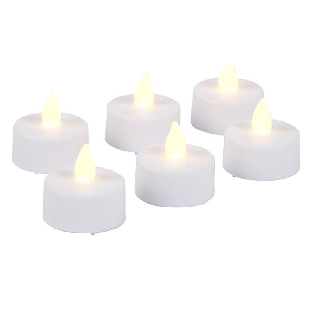 Bougie chauffe-plat LED blanche x6