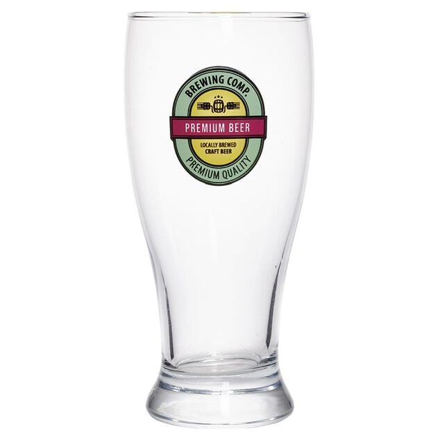 Verre &agrave; bi&egrave;re transparent inscription Premium Beer 56,5cl - &Oslash;9,5xH20cm