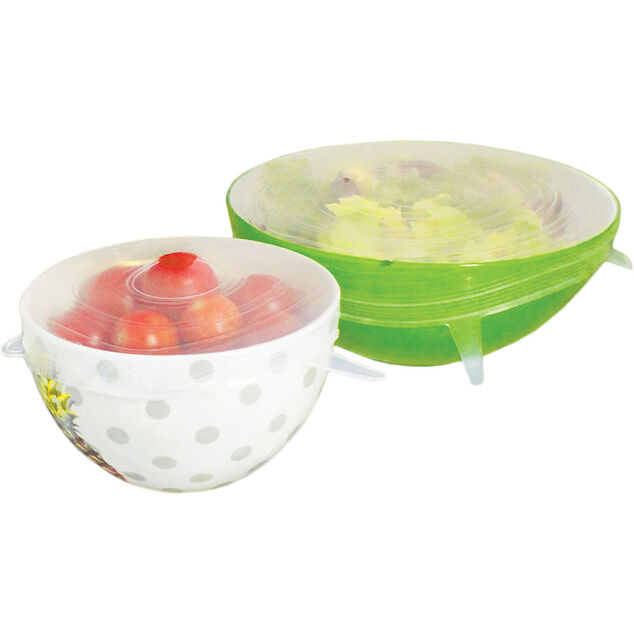 Couvercle silicone extensible blanc transparent x4