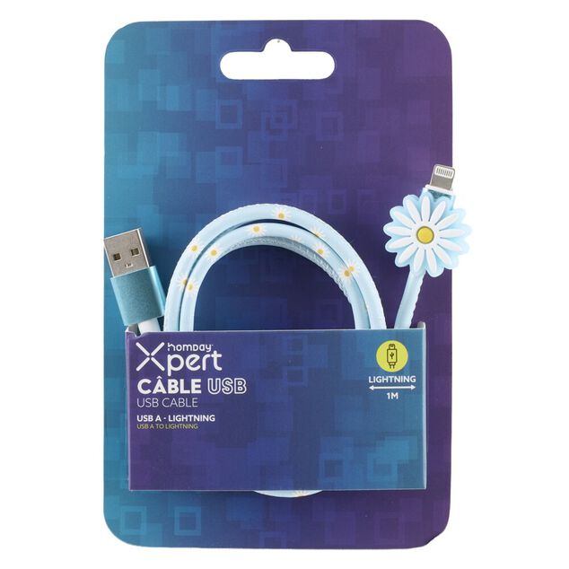 C&acirc;ble Homday USB-A lightning 1 m&egrave;tre 5V figurine amusante plastique (4 mod&egrave;les)