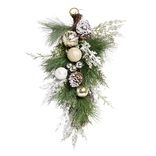 Décoration de Noël doré et vert à suspendre ou poser H50cm