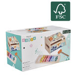 Xylophone avec jeu &agrave; marteler 2 en 1 en bois