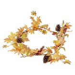 Guirlande artificielle automne feuilles baies citrouilles L180cm