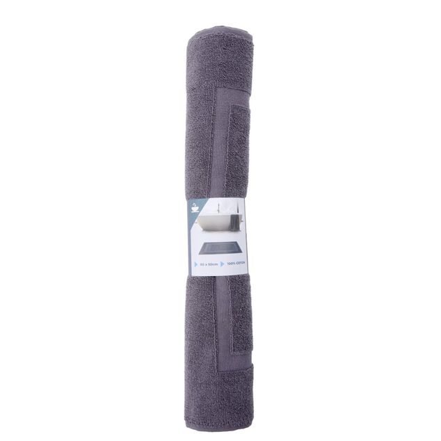 Tapis de bain coton gris 50x80cm