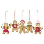 Personnage pain d'épice à suspendre x5