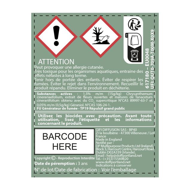 Lot de 12 papiers anti-moustiques &agrave; consumer