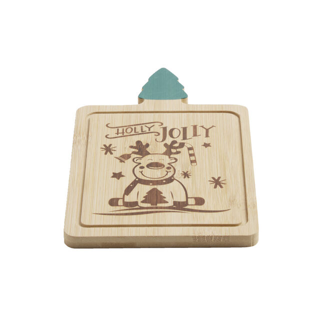 Planche ap&eacute;ro No&euml;l en bambou 11x19cm (3 mod&egrave;les)