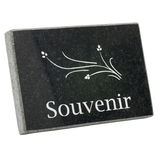 Plaque fun&eacute;raire souvenir 18x8xH14cm