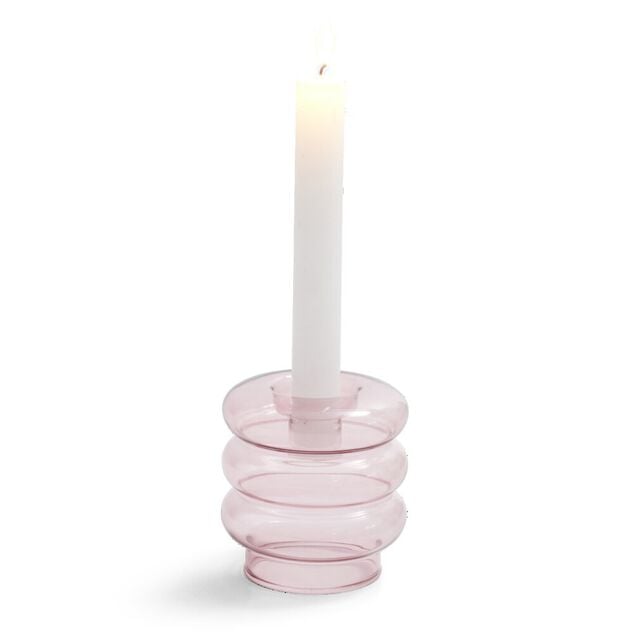 Bougeoir anneau rose clair &Oslash;9xH8,5cm