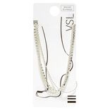 Chaîne de cheville gris argenté 3 rangs fils et boules strass