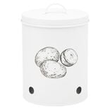 Bo&icirc;te de conservation pour pommes de terre en m&eacute;tal blanc