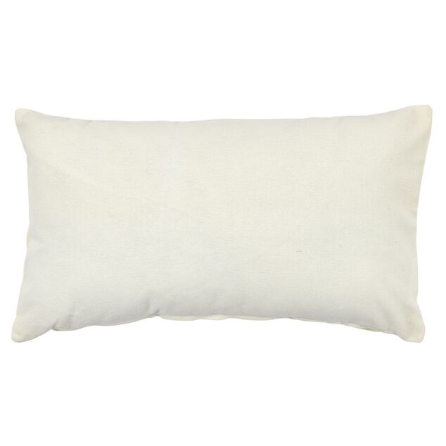 Housse de coussin rectangle cr&ecirc;me uni