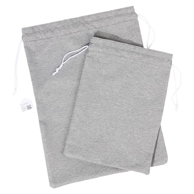 Sac &agrave; linge sale ou chaussures x2 polyester gris