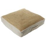 Coussin de sol carr&eacute; jute 50x50cm beige