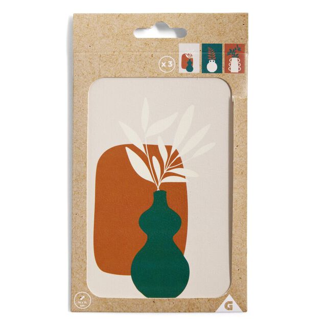 Lot de 3 affiches papier orange et vert 10x15cm