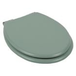 Abattant WC bois vert avec frein de chute d&eacute;clipsable r&eacute;glable