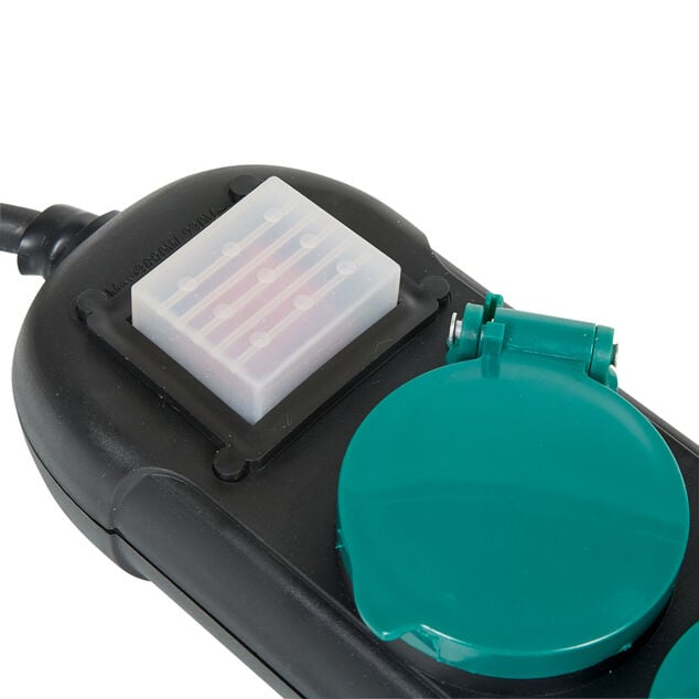 Multiprise &eacute;tanche 4 prises noir et vert