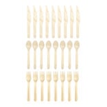 Lot de 24 couverts en bois