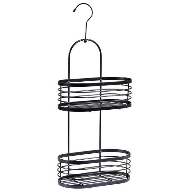 Serviteur de douche 2 niveaux m&eacute;tal noir