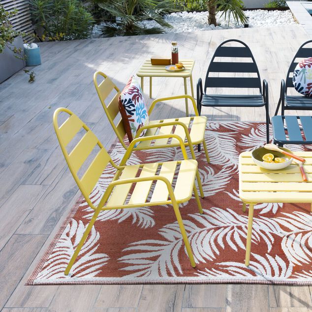 Fauteuil de jardin Fun acier jaune 71x65xH75cm