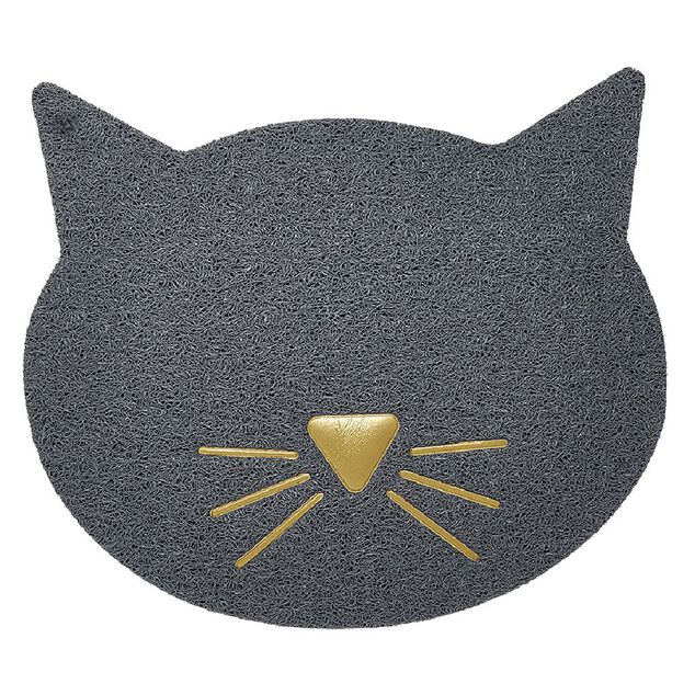 Tapis repose gamelle t&ecirc;te de chat (2 mod&egrave;les)