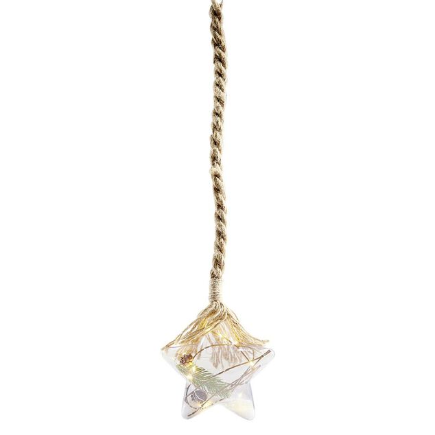 &Eacute;toile lumineuse avec corde de suspension en jute