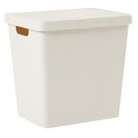 Boîte de rangement avec couvercle beige 26 L