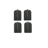 Support de tringle adh&eacute;sif plastique gris argent&eacute; x4