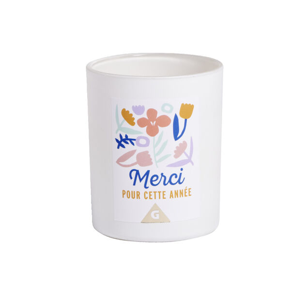 Bougie Merci pour cette ann&eacute;e rose senteur vanille