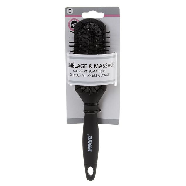 Brosse pneumatique rectangulaire picots perl&eacute;s pvc noir