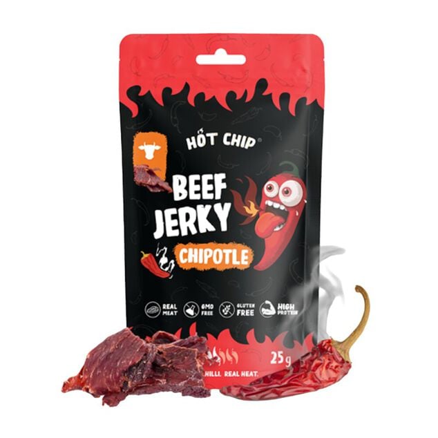 Viande s&eacute;ch&eacute;e boeuf Beef Jerky saveur piment chipotle 25gr