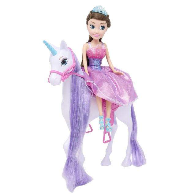 Poup&eacute;e avec licorne Sparkle avec accessoires violet