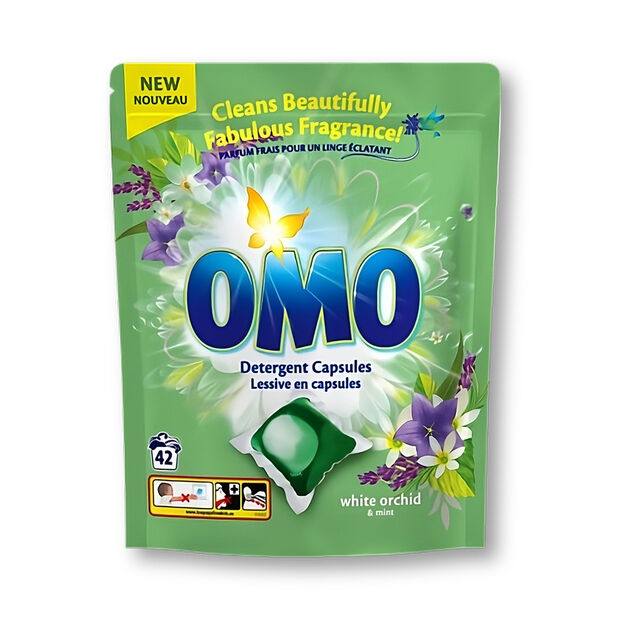 Lessive capsule x42 OMO orchid&eacute;e et menthe
