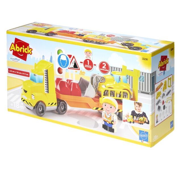 Camion chantier Abrick avec accessoires 29 pi&egrave;ces plastique