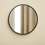 Miroir mural rond bord alu noir &Oslash;30cm