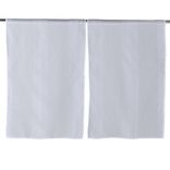 Vitrage droit passe tringle uni blanc 60x90 cm x2