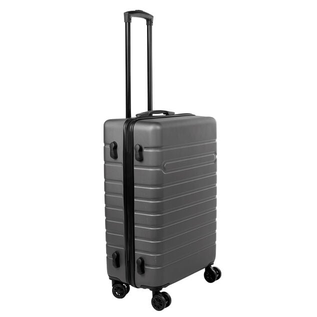 Valise rigide plastique gris 4 roues H60cm
