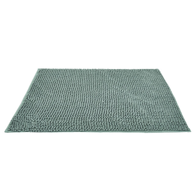 Tapis de salle de bain chenille vert 80x50 cm