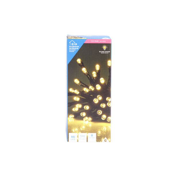 Guirlande lumineuse extérieur 96LED blanc chaud 7,1m