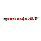 Guirlande de Noël rouge inscription Joyeux Noël