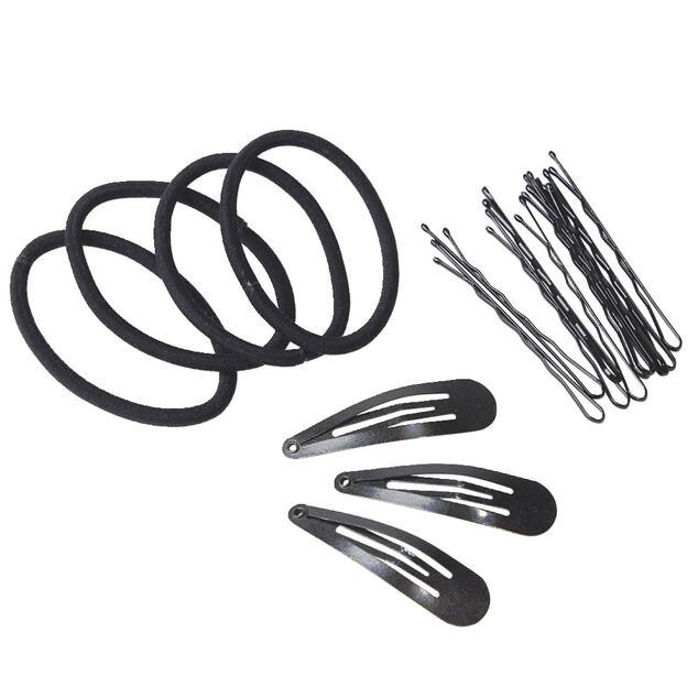 Barrette à cheveux x8 et élastique x12