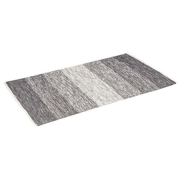 Tapis rectangulaire rayure blanche et noire