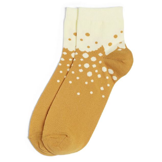 Chaussettes originales basses motif pois jaune/beige - T41/45