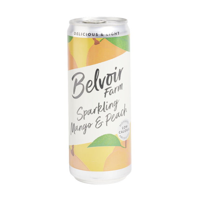 Canette Belvoir boisson gazeuse mangue pêche 33cl