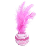 Balle pour chat avec plume &Oslash;4xH13cm (2 mod&egrave;les)