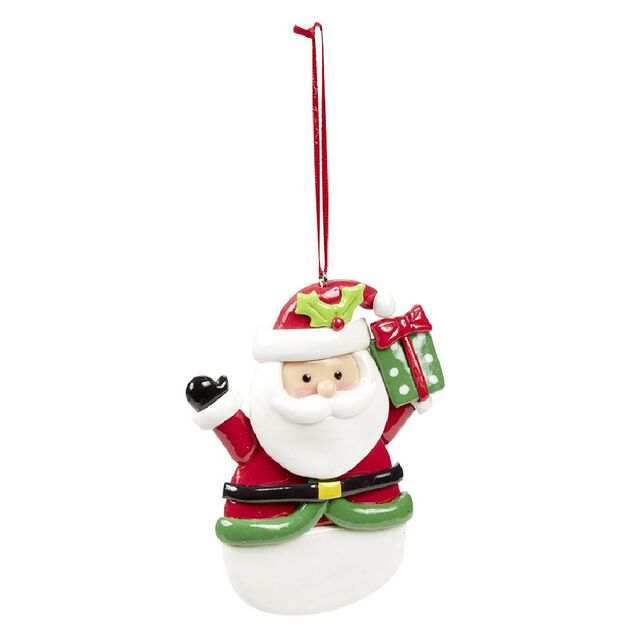 Figurine de No&euml;l &agrave; suspendre r&eacute;sine personnalisable (plusieurs md&egrave;les)